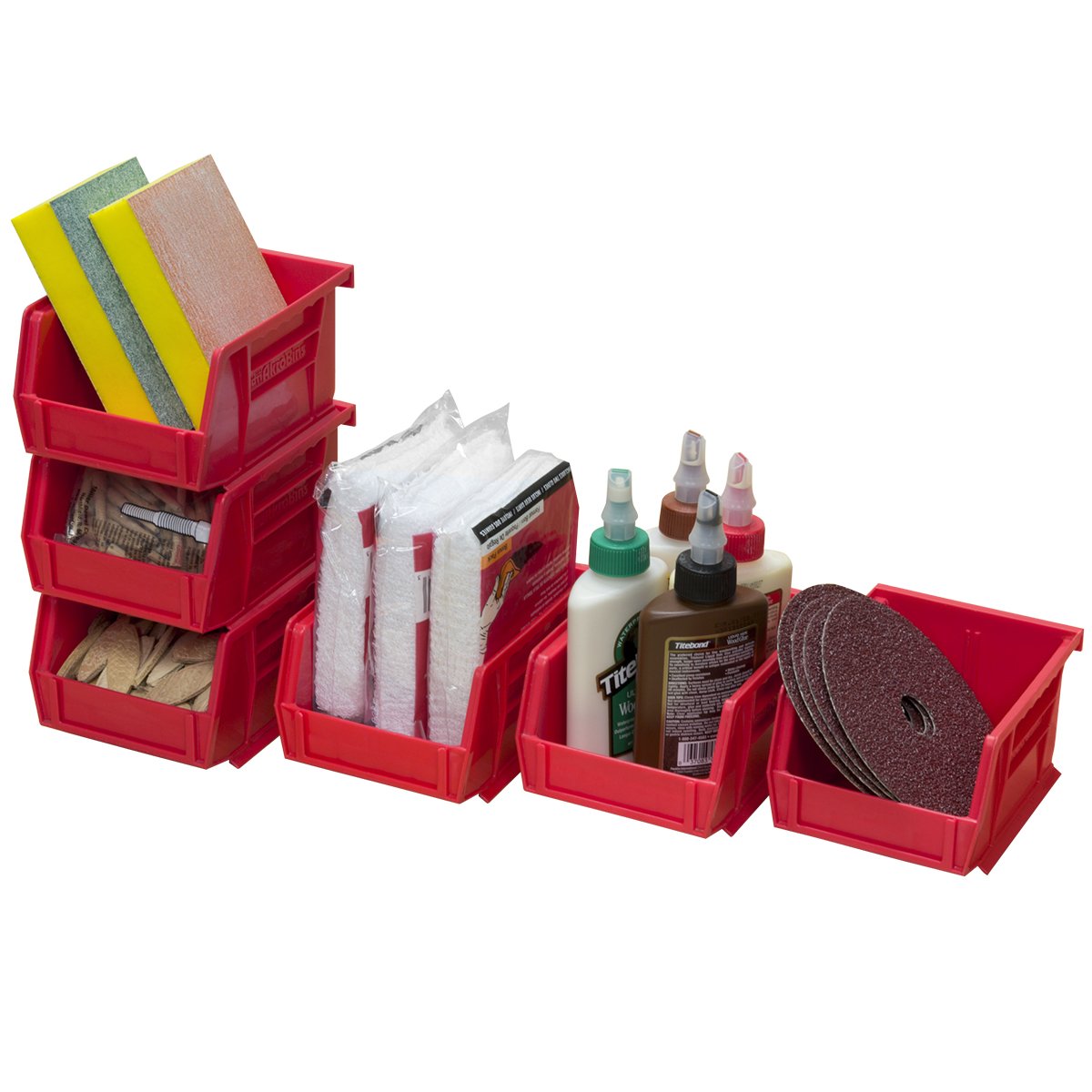 Foto 5 pulgar | Contenedores De Almacenamiento Akro-mils 30210 Akrobins De Plástico, 0,14 L, Color Rojo, Paquete De 6 - Venta Inter