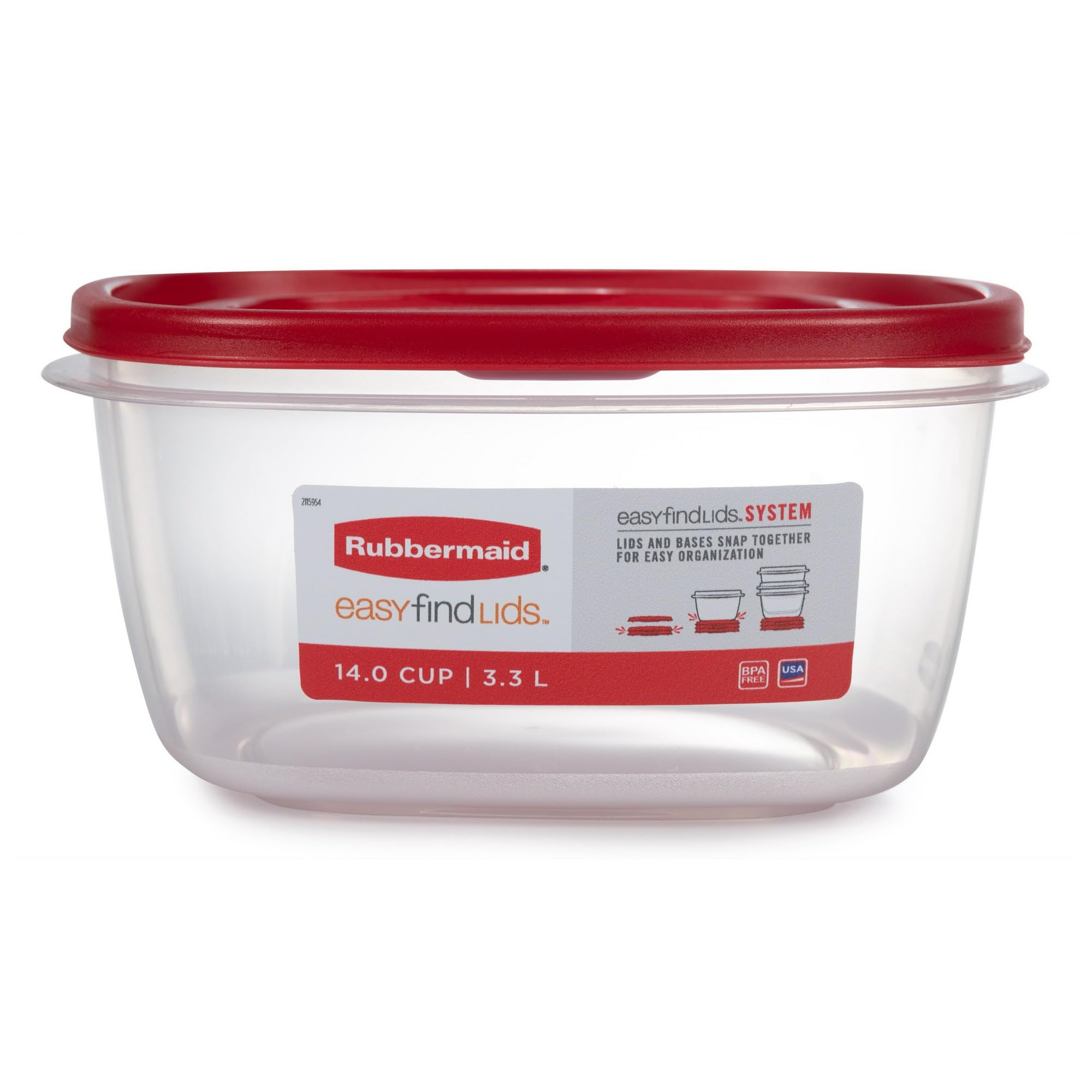 Foto 2 pulgar | Recipiente De Almacenamiento De Alimentos Rubbermaid Easy Find Lids, 14 Tazas X 2 - Venta Internacional.