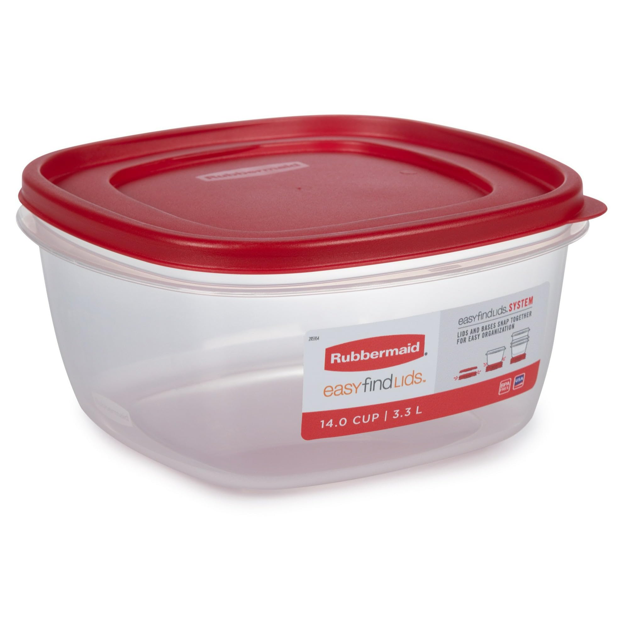 Foto 2 | Recipiente De Almacenamiento De Alimentos Rubbermaid Easy Find Lids, 14 Tazas X 2 - Venta Internacional.
