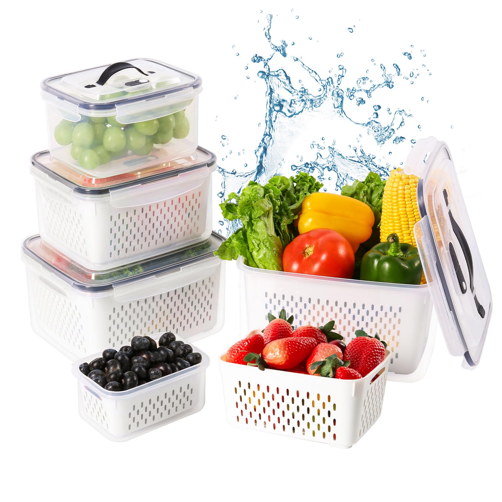 Contenedores De Fruta Luxear, Más Grandes, 5 Unidades, Para Nevera De 6,2 Litros - Venta Internacional.
