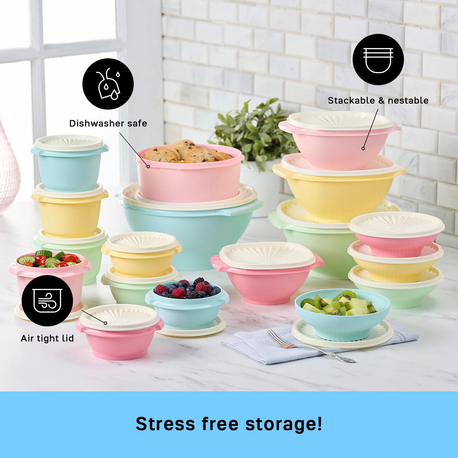 Foto 6 pulgar | Set De Recipientes Para Almacenamiento De Alimentos Tupperware Heritage 36 Piezas - Venta Internacional.