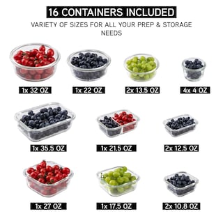 Foto 3 | Set De Recipientes Para Comida Cook With Color Premium, 32 Unidades Vidrio Borosilicato - Venta Internacional.