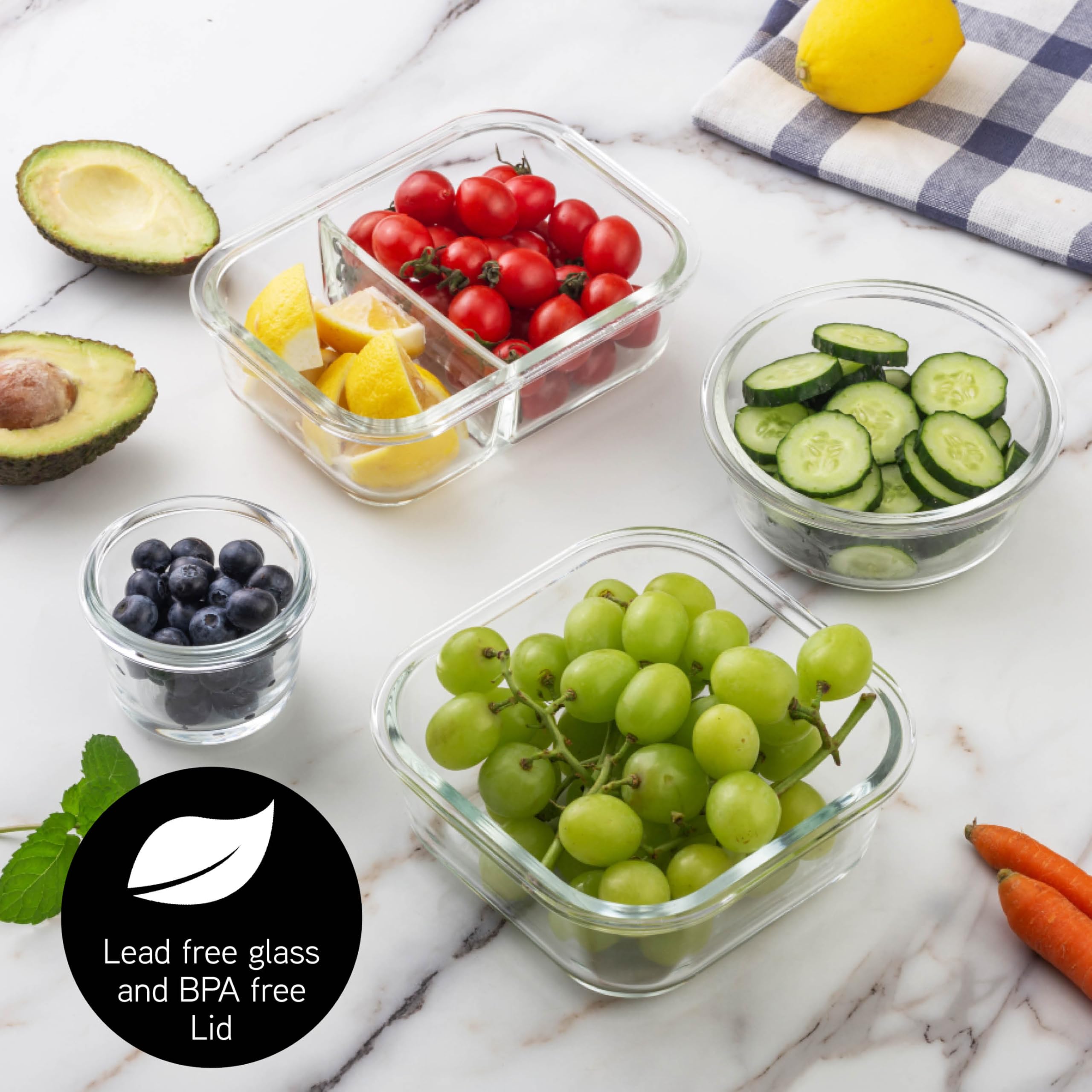 Foto 5 | Set De Recipientes Para Comida Cook With Color Premium, 32 Unidades Vidrio Borosilicato - Venta Internacional.