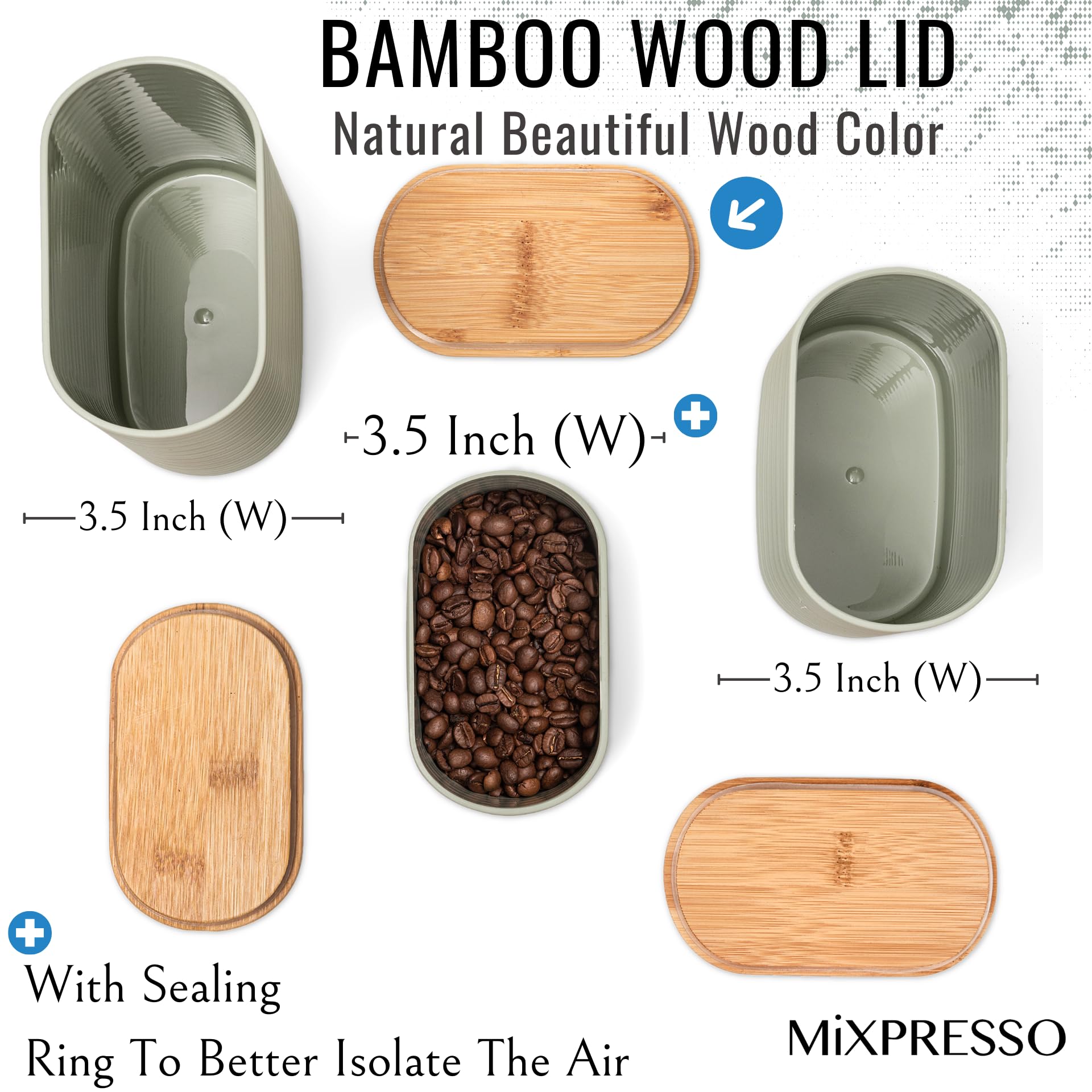 Foto 6 | Juego De Recipientes De Cocina Mixpresso De Plástico Verde Oliva, 3 Unidades - Venta Internacional.