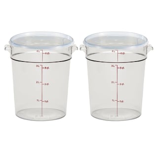 Foto 1 | Recipiente De Almacenamiento De Alimentos Cambro Redondo De 4 Litros Con Tapa (paquete De 2) - Venta Internacional.