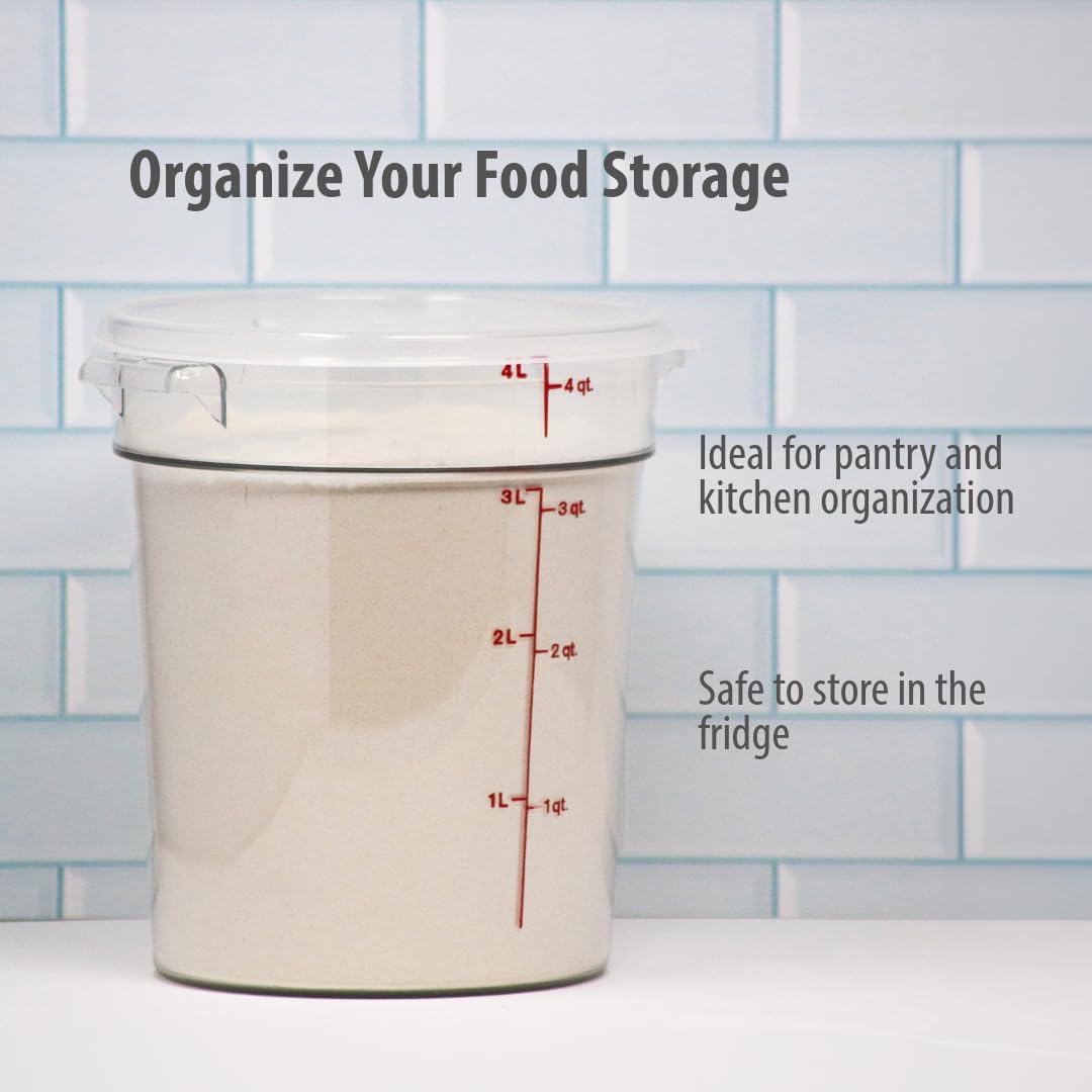 Foto 3 pulgar | Recipiente De Almacenamiento De Alimentos Cambro Redondo De 4 Litros Con Tapa (paquete De 2) - Venta Internacional.
