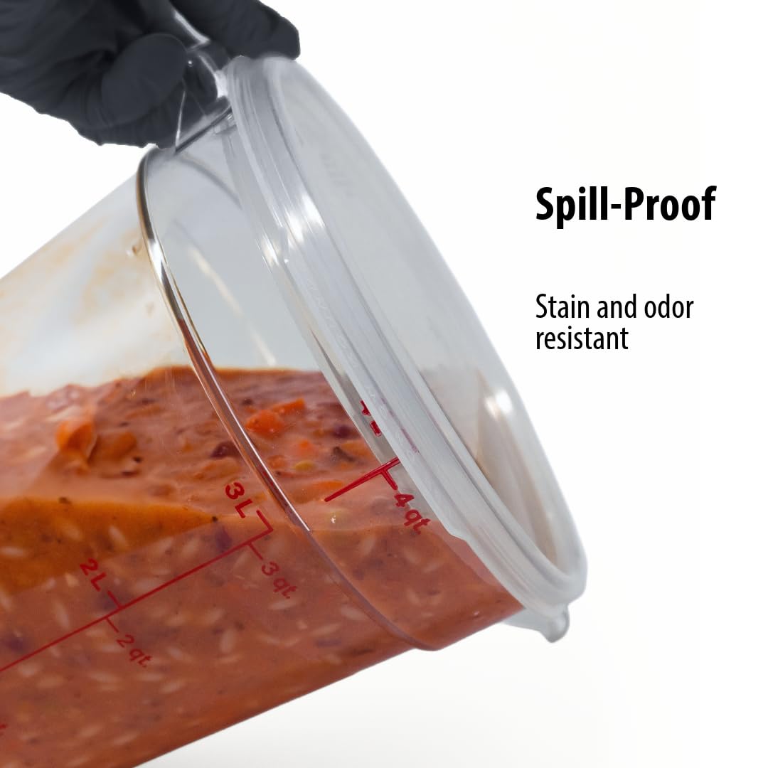 Foto 4 | Recipiente De Almacenamiento De Alimentos Cambro Redondo De 4 Litros Con Tapa (paquete De 2) - Venta Internacional.