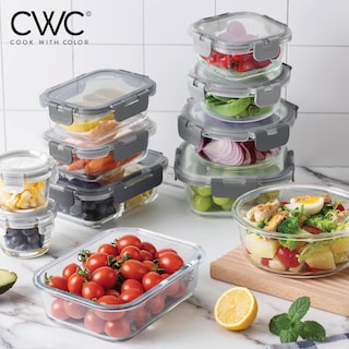 Foto 2 | Set De Recipientes Para Comida Cook With Color Premium, 32 Unidades Vidrio Borosilicato - Venta Internacional.