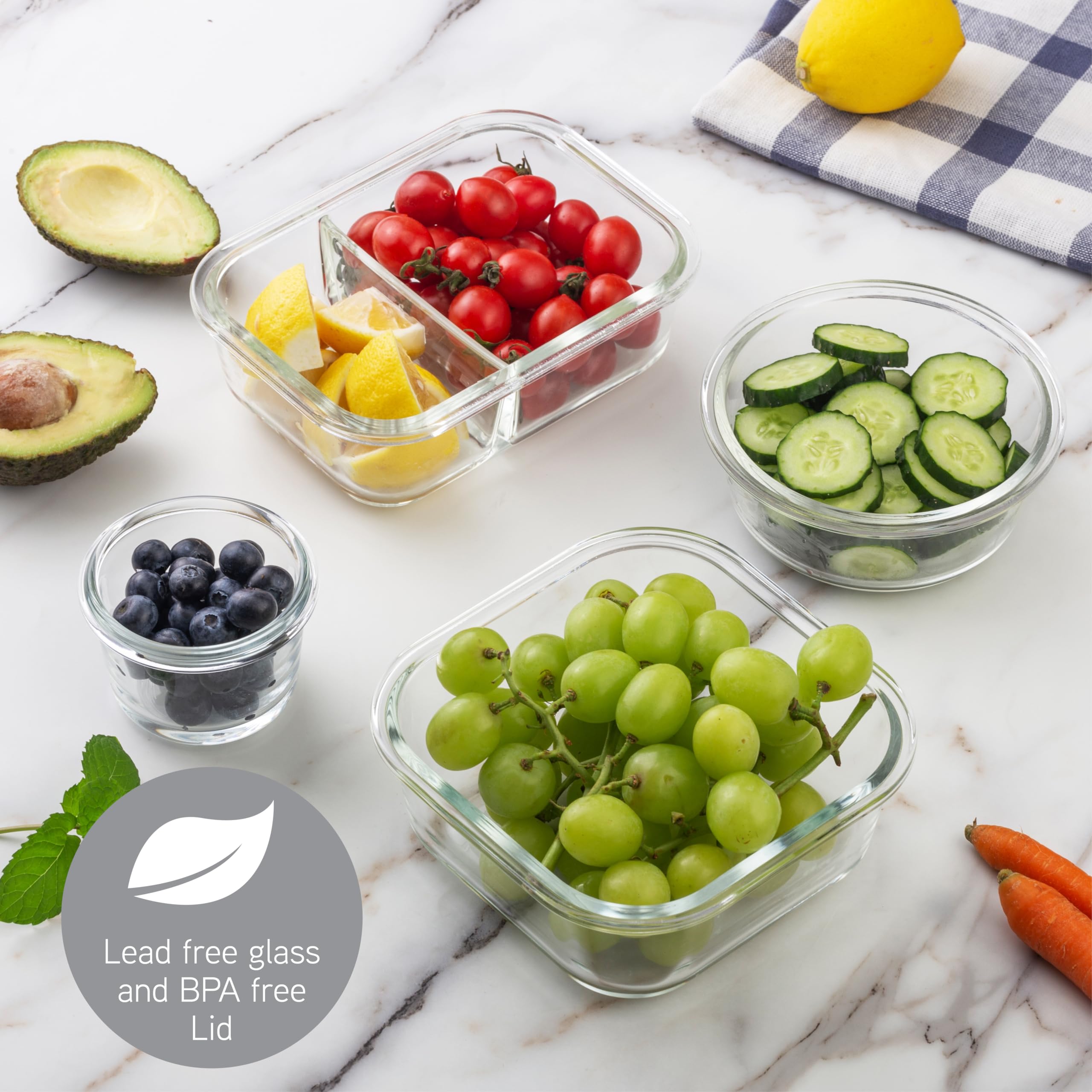 Foto 6 | Set De Recipientes Para Comida Cook With Color Premium, 32 Unidades Vidrio Borosilicato - Venta Internacional.