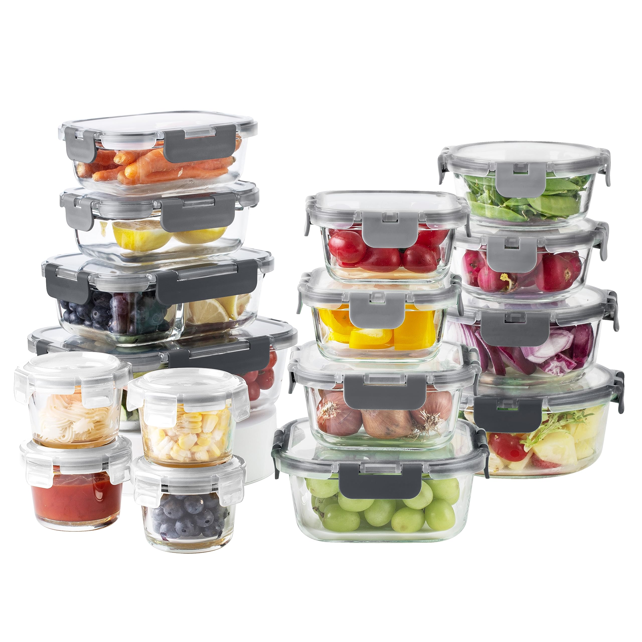 Foto 7 | Set De Recipientes Para Comida Cook With Color Premium, 32 Unidades Vidrio Borosilicato - Venta Internacional.