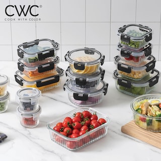 Foto 6 | Set De Recipientes Para Comida Cook With Color Premium, 32 Unidades Vidrio Borosilicato - Venta Internacional.