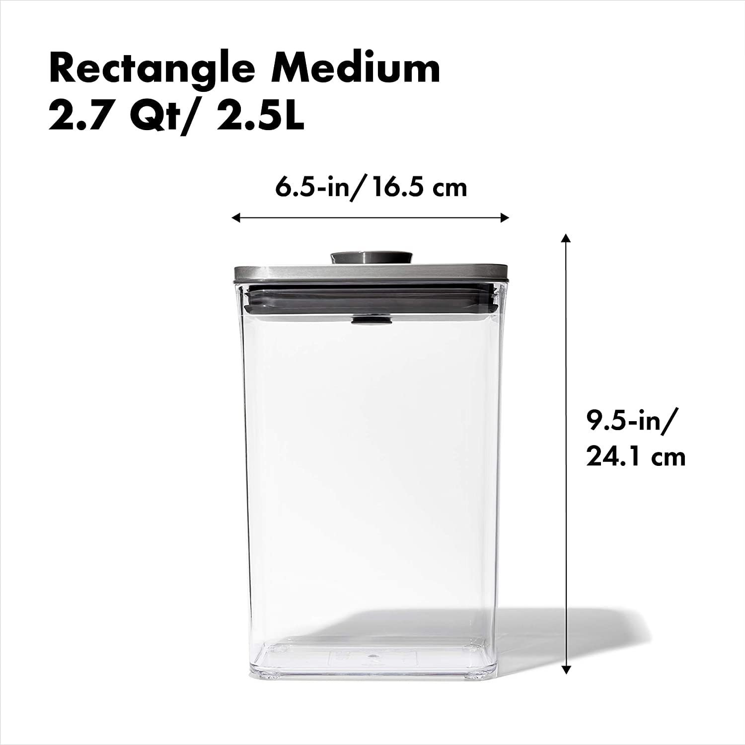 Foto 3 pulgar | Recipiente Oxo Steel Pop, Rectangular Mediano, 2,5 L, Para Arroz Y Pasta - Venta Internacional.
