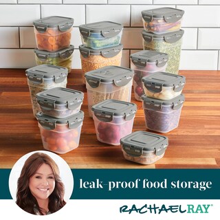 Foto 3 | Juego De Recipientes De Almacenamiento De Alimentos Rachael Ray, 30 Piezas, Transparente/gris - Venta Internacional.