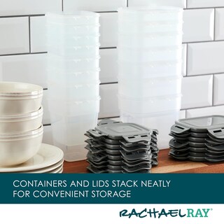 Foto 4 | Juego De Recipientes De Almacenamiento De Alimentos Rachael Ray, 30 Piezas, Transparente/gris - Venta Internacional.