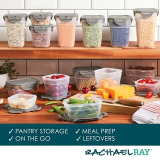 Foto 6 | Juego De Recipientes De Almacenamiento De Alimentos Rachael Ray, 30 Piezas, Transparente/gris - Venta Internacional.