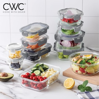 Foto 6 | Set De Recipientes Para Comida Cook With Color Premium, 32 Unidades Vidrio Borosilicato - Venta Internacional.