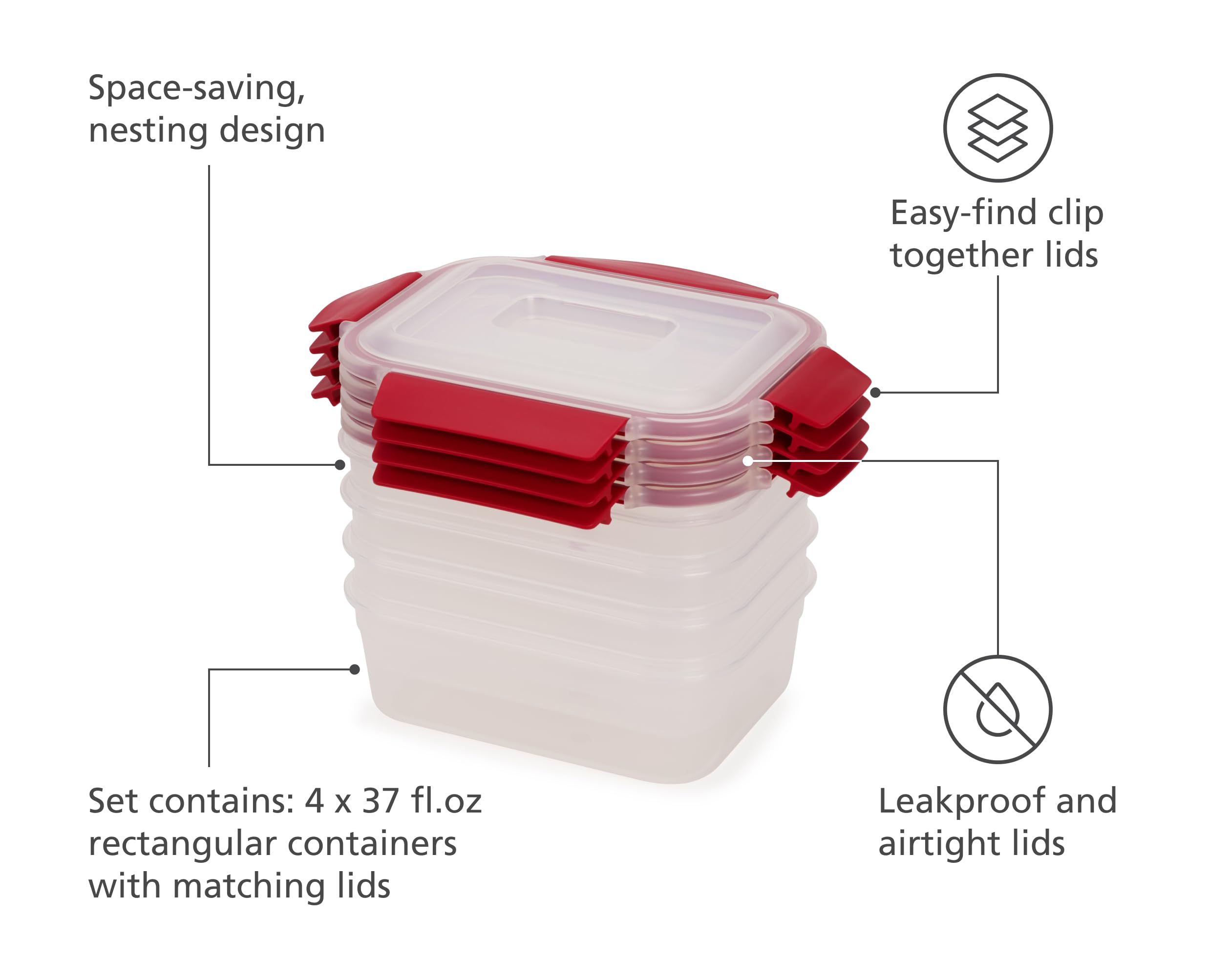 Foto 4 | Juego De Recipientes Para Almacenamiento De Alimentos Joseph Joseph Nest Lock, 8 Piezas - Venta Internacional.