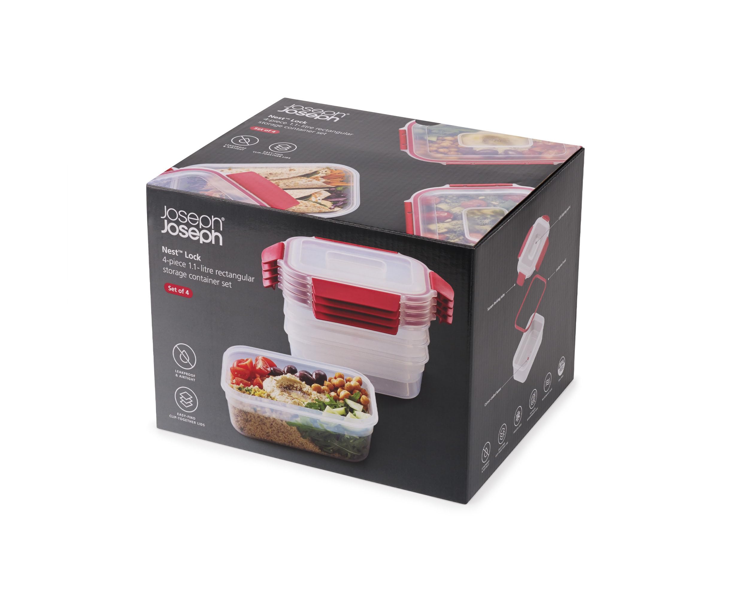 Foto 7 | Juego De Recipientes Para Almacenamiento De Alimentos Joseph Joseph Nest Lock, 8 Piezas - Venta Internacional.