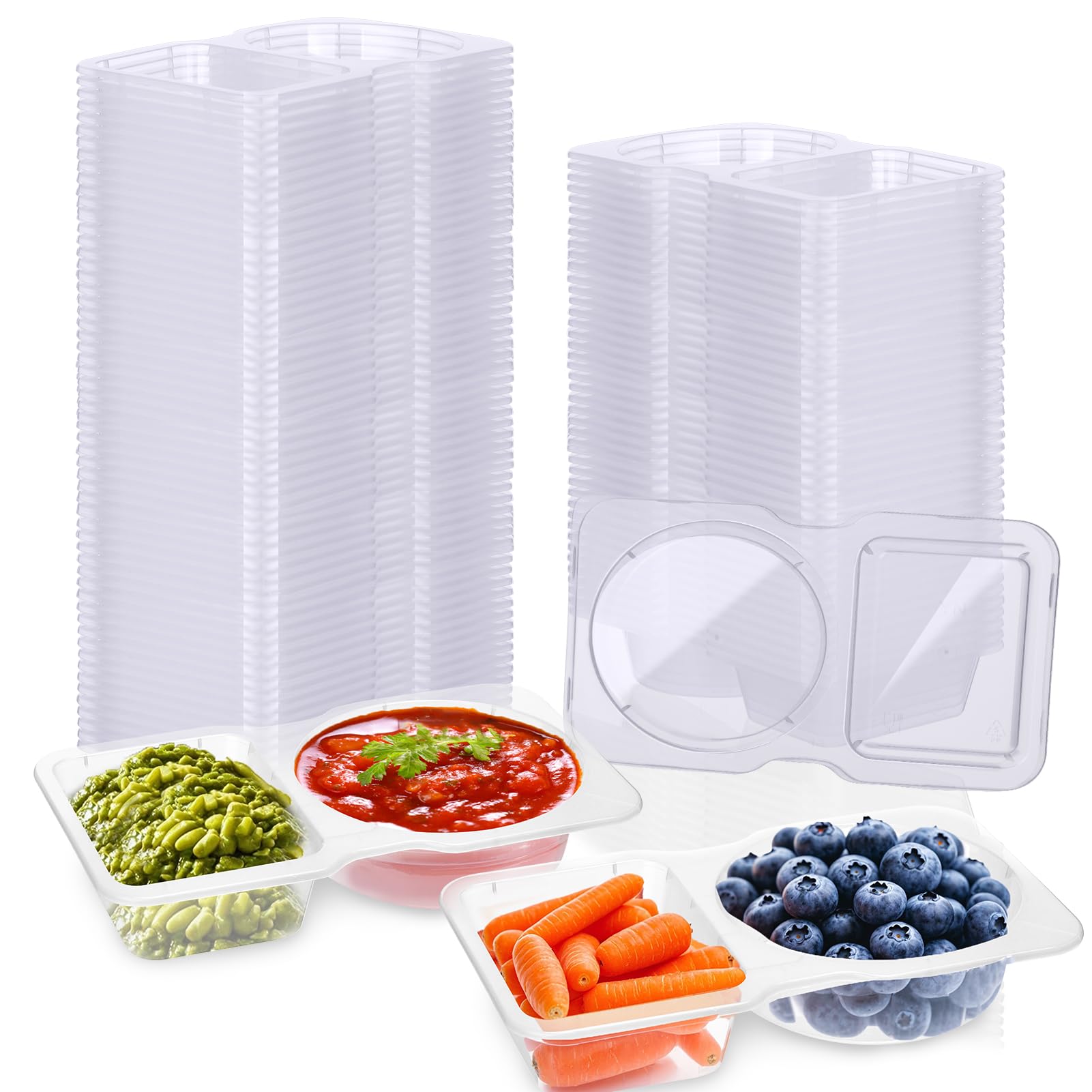 Recipiente Para Condimentos Palksky De Doble Compartimento X50 Con Tapas - Venta Internacional.