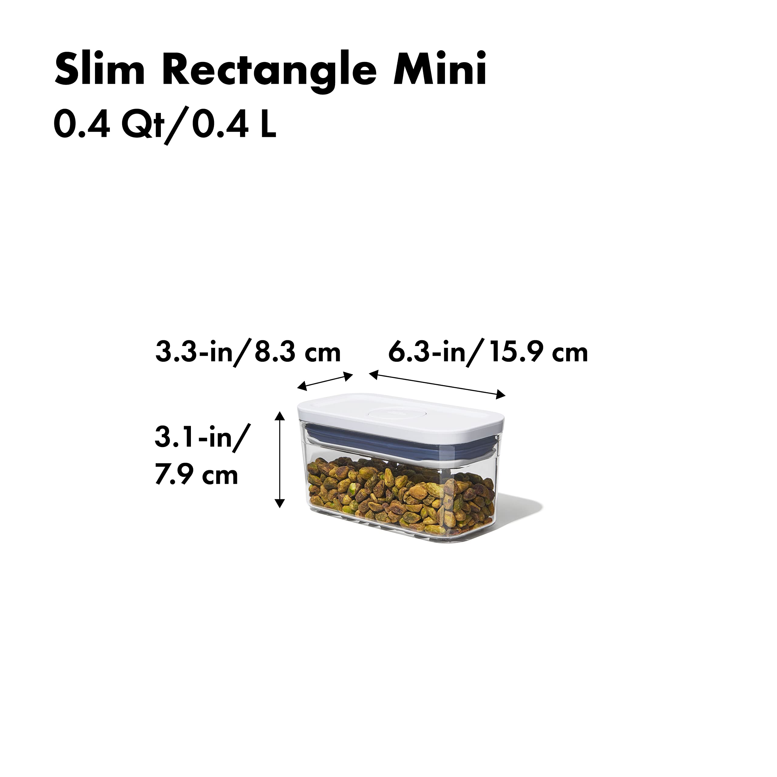 Foto 3 | Recipiente Oxo Good Grips Pop Slim Rectangular Mini De 380 Ml - Venta Internacional.