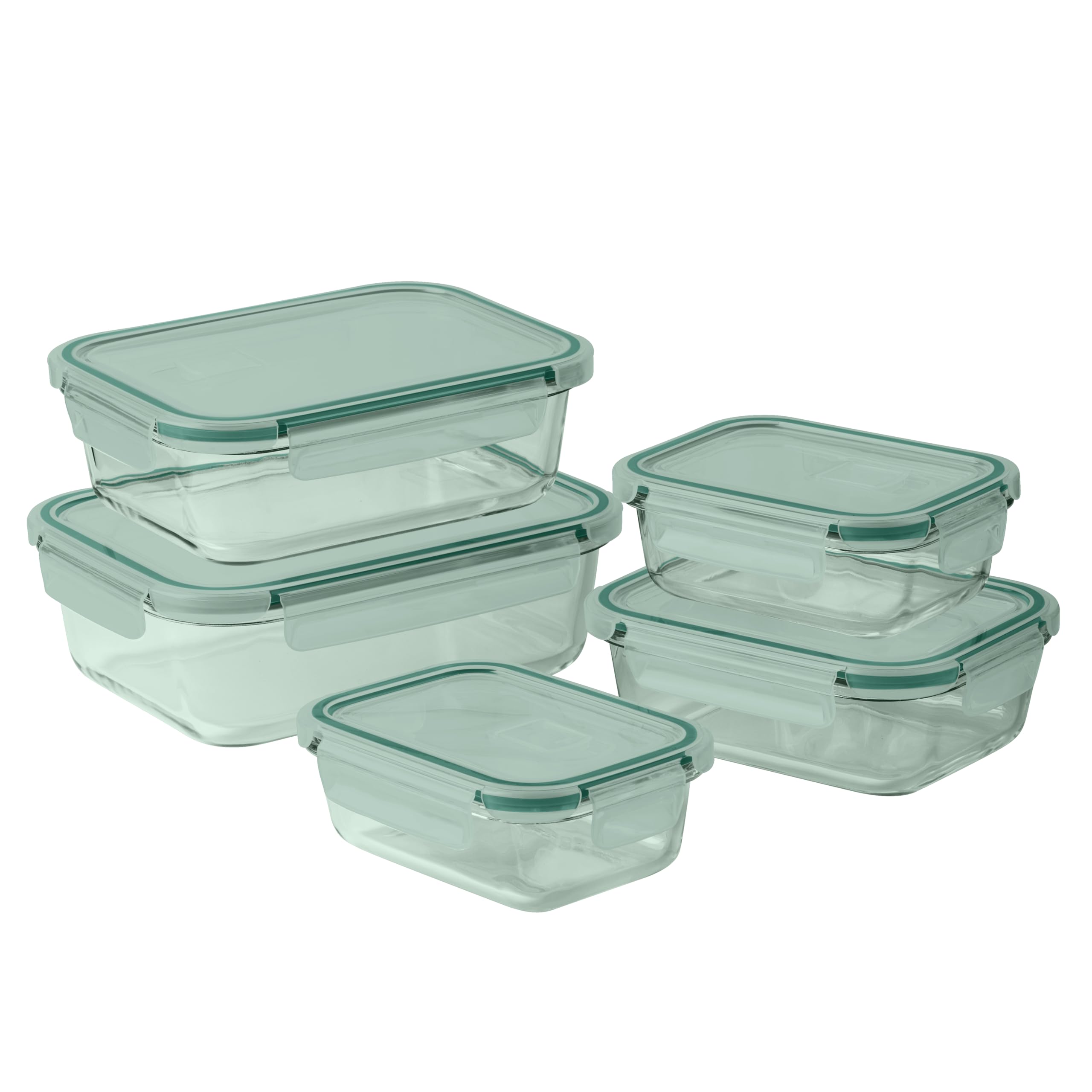 Set De Recipientes Para Alimentos Cook With Color Premium, 10 Unidades Vidrio Coloreado - Venta Internacional.