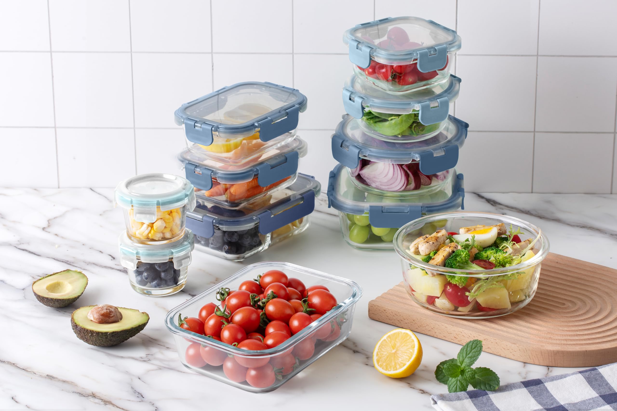Foto 2 | Set De Recipientes Para Comida Cook With Color Premium, 32 Unidades Vidrio Borosilicato - Venta Internacional.