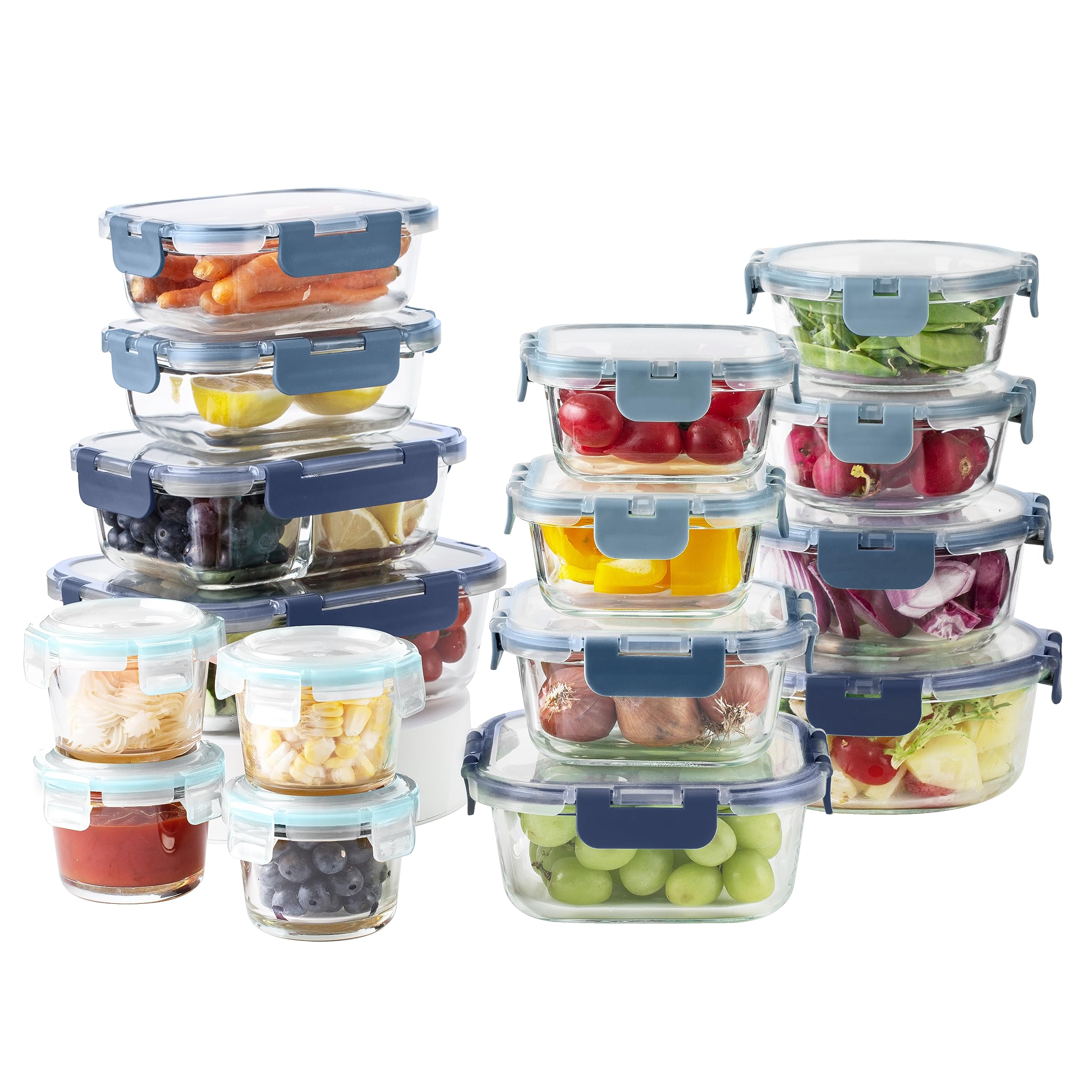 Foto 7 | Set De Recipientes Para Comida Cook With Color Premium, 32 Unidades Vidrio Borosilicato - Venta Internacional.