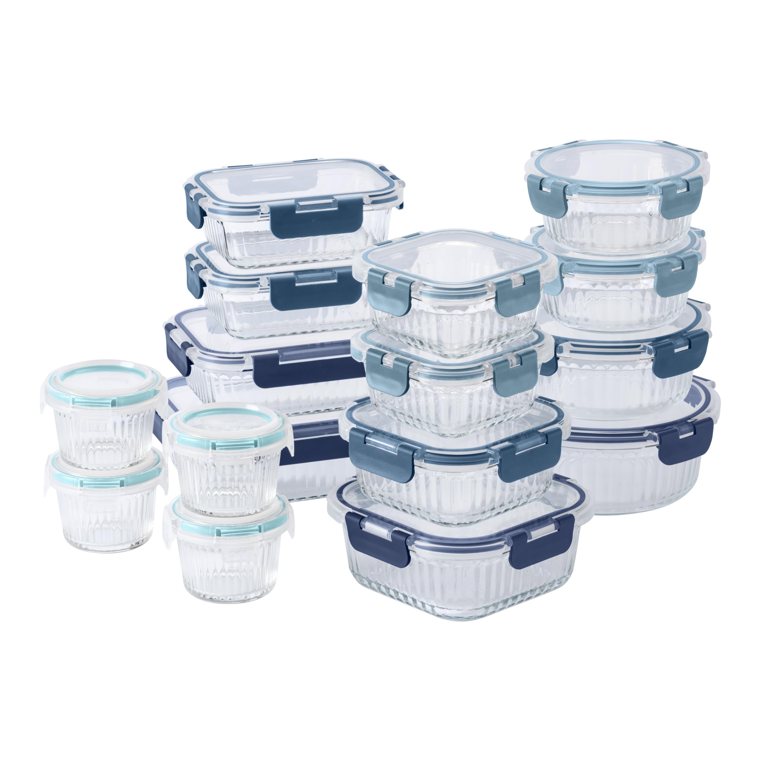 Set De Recipientes Para Comida Cook With Color Premium, 32 Unidades Vidrio Borosilicato - Venta Internacional.