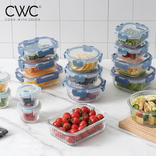 Foto 6 | Set De Recipientes Para Comida Cook With Color Premium, 32 Unidades Vidrio Borosilicato - Venta Internacional.