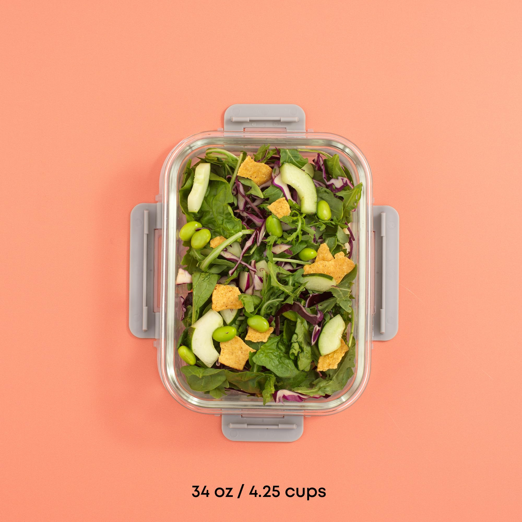 Foto 5 pulgar | Recipientes De Vidrio Para Almacenar Alimentos Joyjolt, Paquete De 5, 1 L, Herméticos - Venta Internacional.