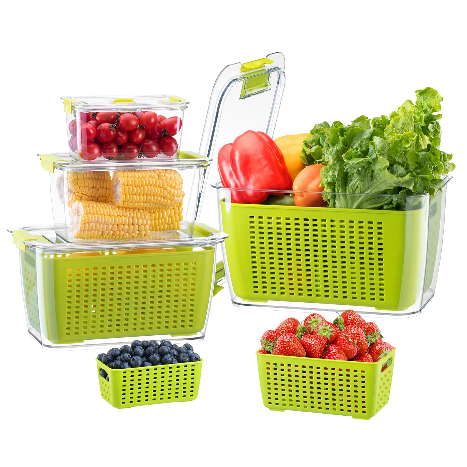Foto 2 pulgar | Recipiente De Almacenamiento Luxear Para Frutas Y Verduras, Paquete De 4 Unidades, Keep Fresh - Venta Internacional.