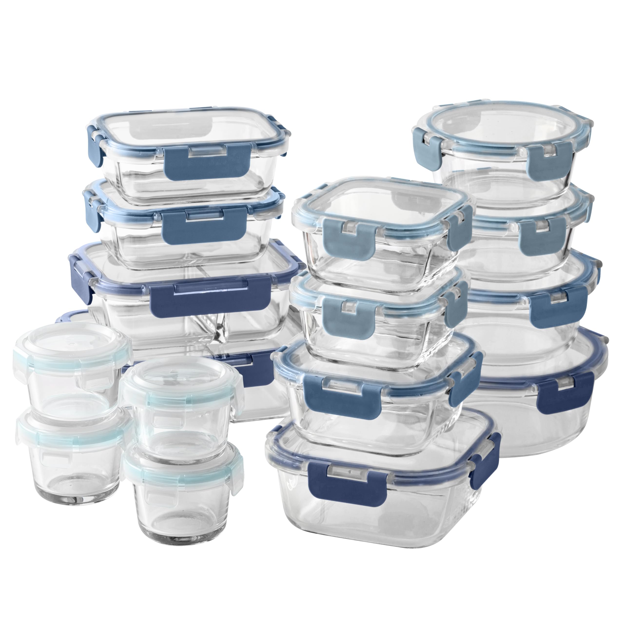 Set De Recipientes Para Comida Cook With Color Premium, 32 Unidades Vidrio Borosilicato - Venta Internacional.