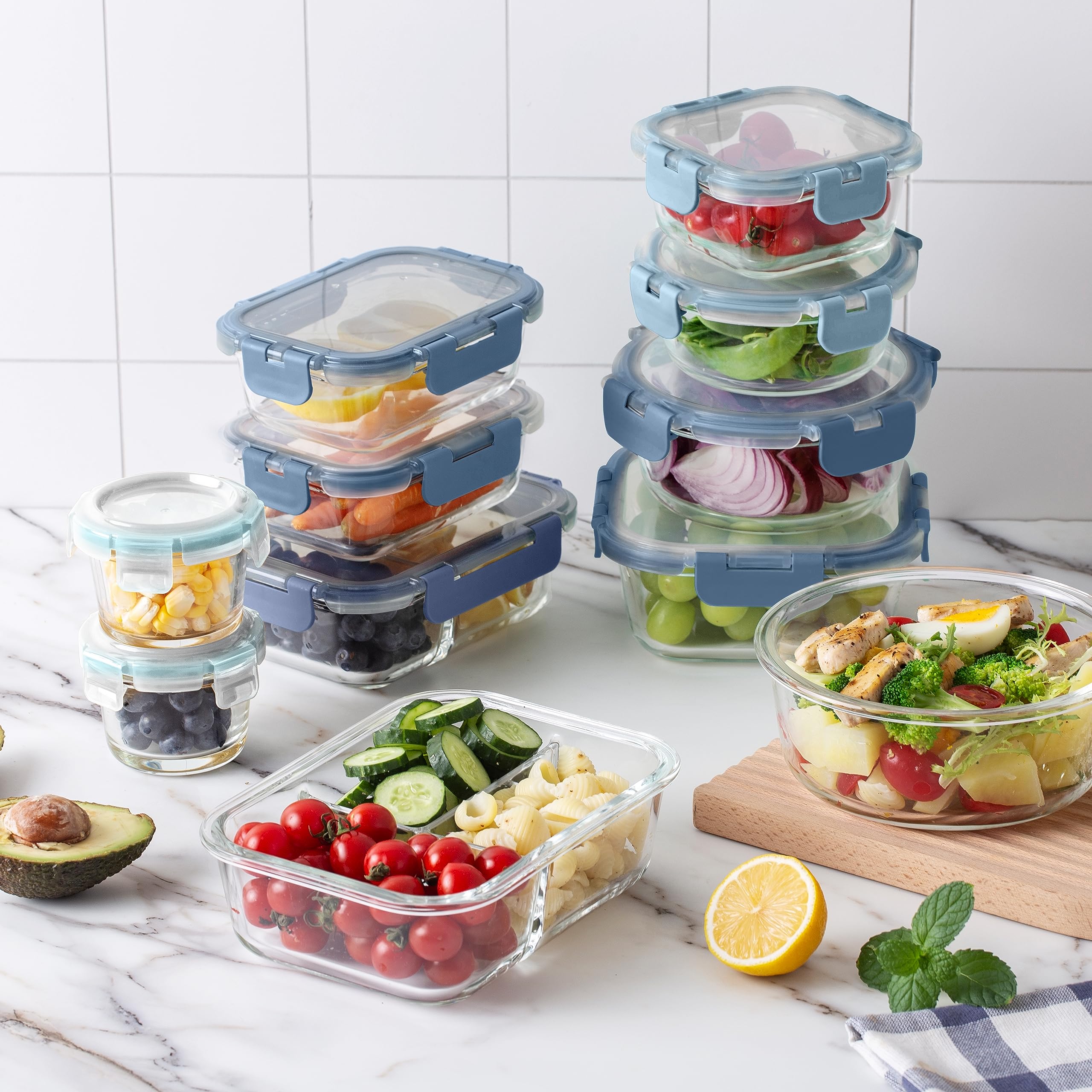 Foto 6 | Set De Recipientes Para Comida Cook With Color Premium, 32 Unidades Vidrio Borosilicato - Venta Internacional.
