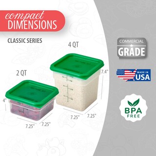 Foto 3 | Recipiente De Almacenamiento De Alimentos Cambro Classic Series 2/4qt, Paquete De 2 - Venta Internacional.