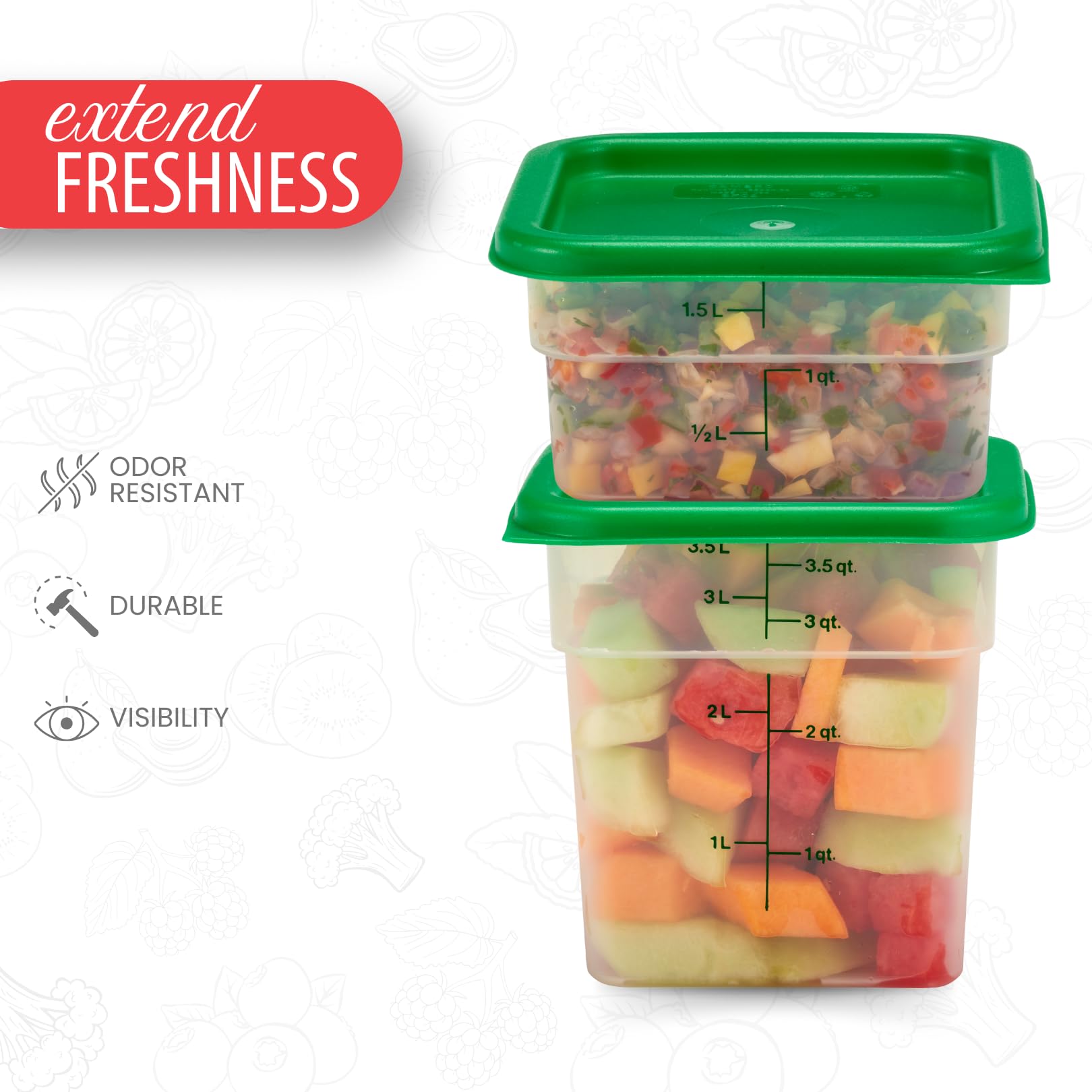 Foto 5 pulgar | Recipiente De Almacenamiento De Alimentos Cambro Classic Series 2/4qt, Paquete De 2 - Venta Internacional.