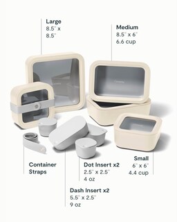 Foto 3 | Juego De Recipientes De Almacenamiento De Alimentos De Vidrio De Alcaravea, 14 Piezas Con Tapas - Venta Internacional.