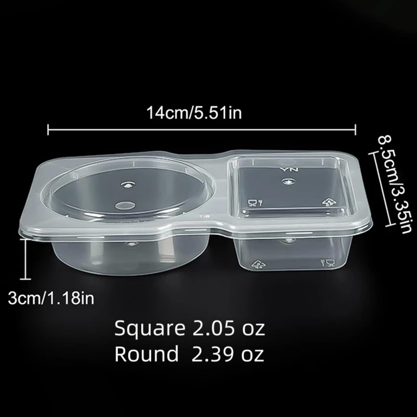 Foto 4 pulgar | Recipiente Para Condimentos Con Doble Compartimento, 15 Unidades, 60 Ml/70 Ml - Venta Internacional.