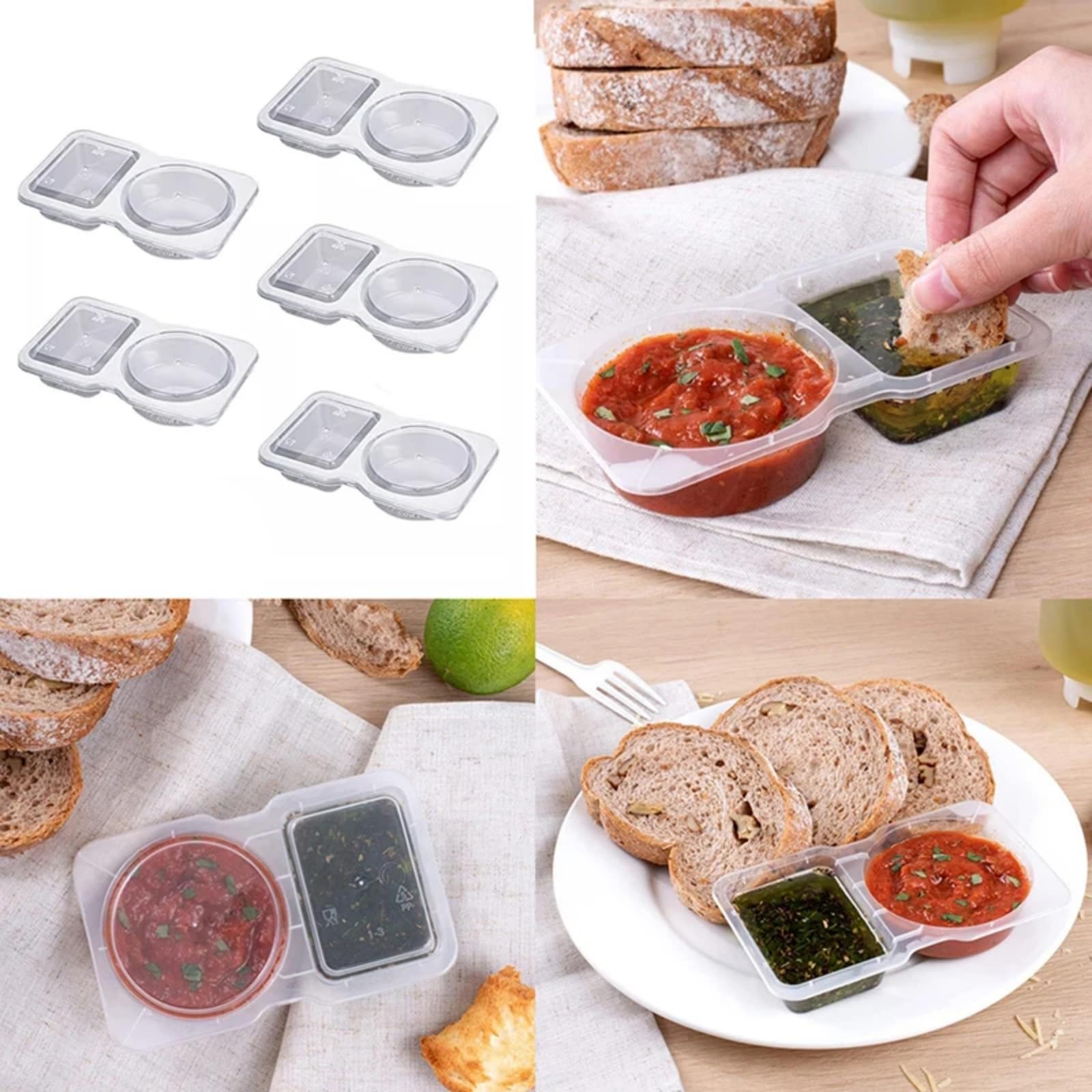 Foto 6 pulgar | Recipiente Para Condimentos Con Doble Compartimento, 15 Unidades, 60 Ml/70 Ml - Venta Internacional.