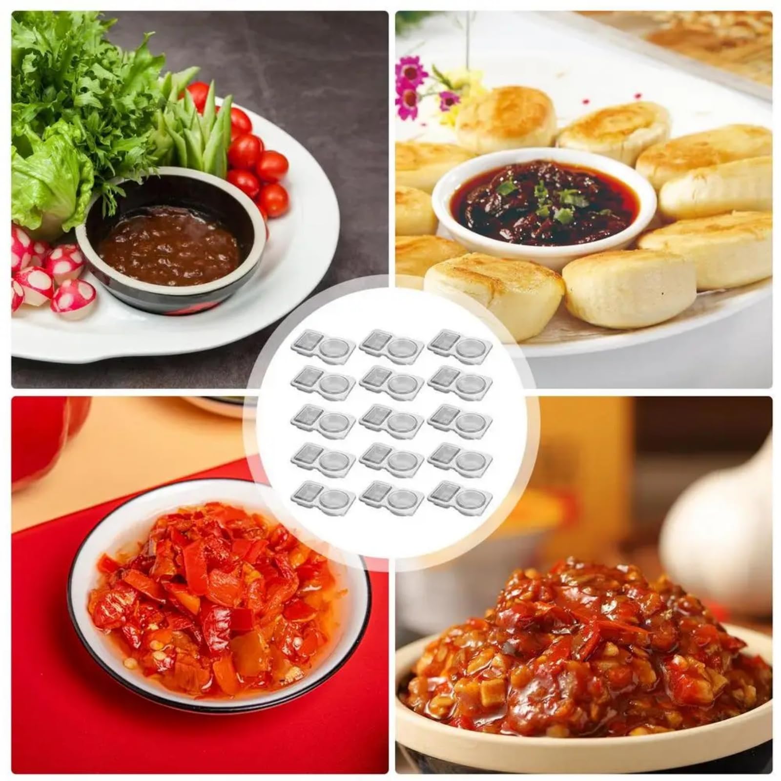 Foto 8 pulgar | Recipiente Para Condimentos Con Doble Compartimento, 15 Unidades, 60 Ml/70 Ml - Venta Internacional.