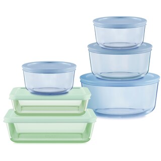 Foto 1 | Juego De Recipientes Para Almacenamiento De Alimentos, Vidrio Tintado Pyrex Colors, Paquete De 6 - Venta Internacional.