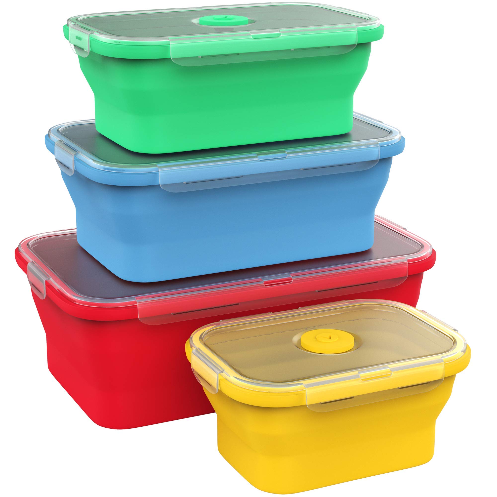 Set De 4 Recipientes De Silicona Vremi Con Tapas - Venta Internacional.