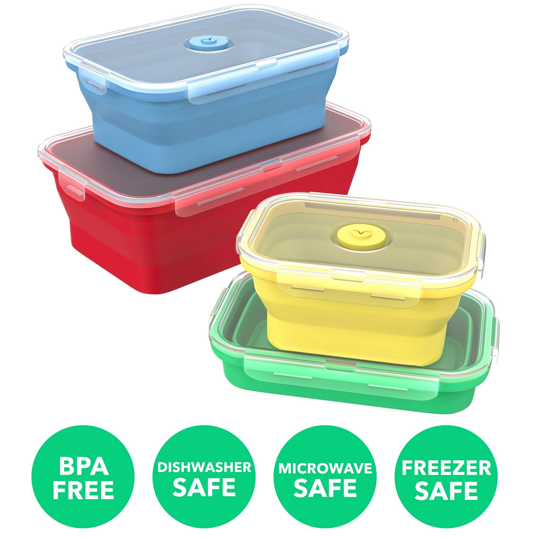 Foto 4 | Set De 4 Recipientes De Silicona Vremi Con Tapas - Venta Internacional.