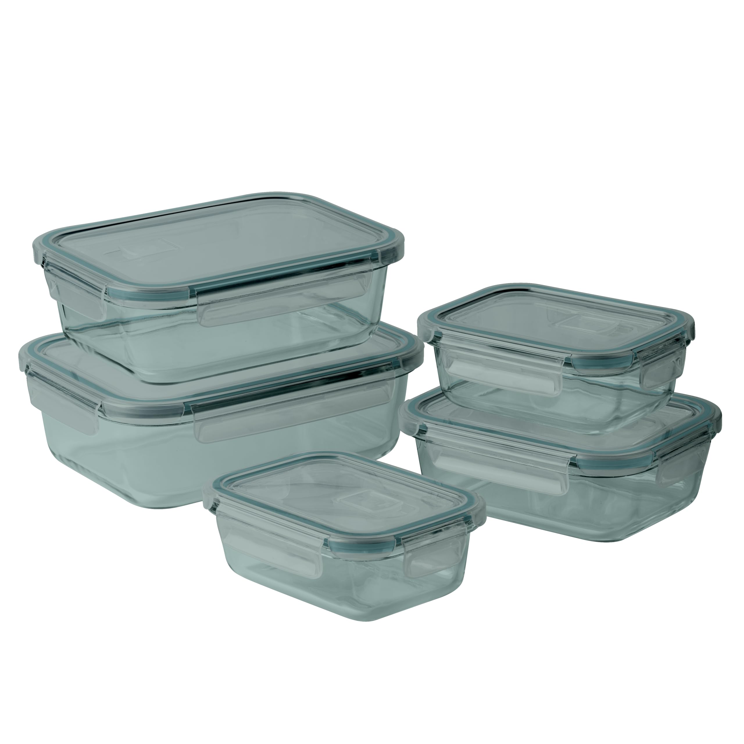 Set De Recipientes Para Alimentos Cook With Color Premium, 10 Unidades Vidrio Coloreado - Venta Internacional.