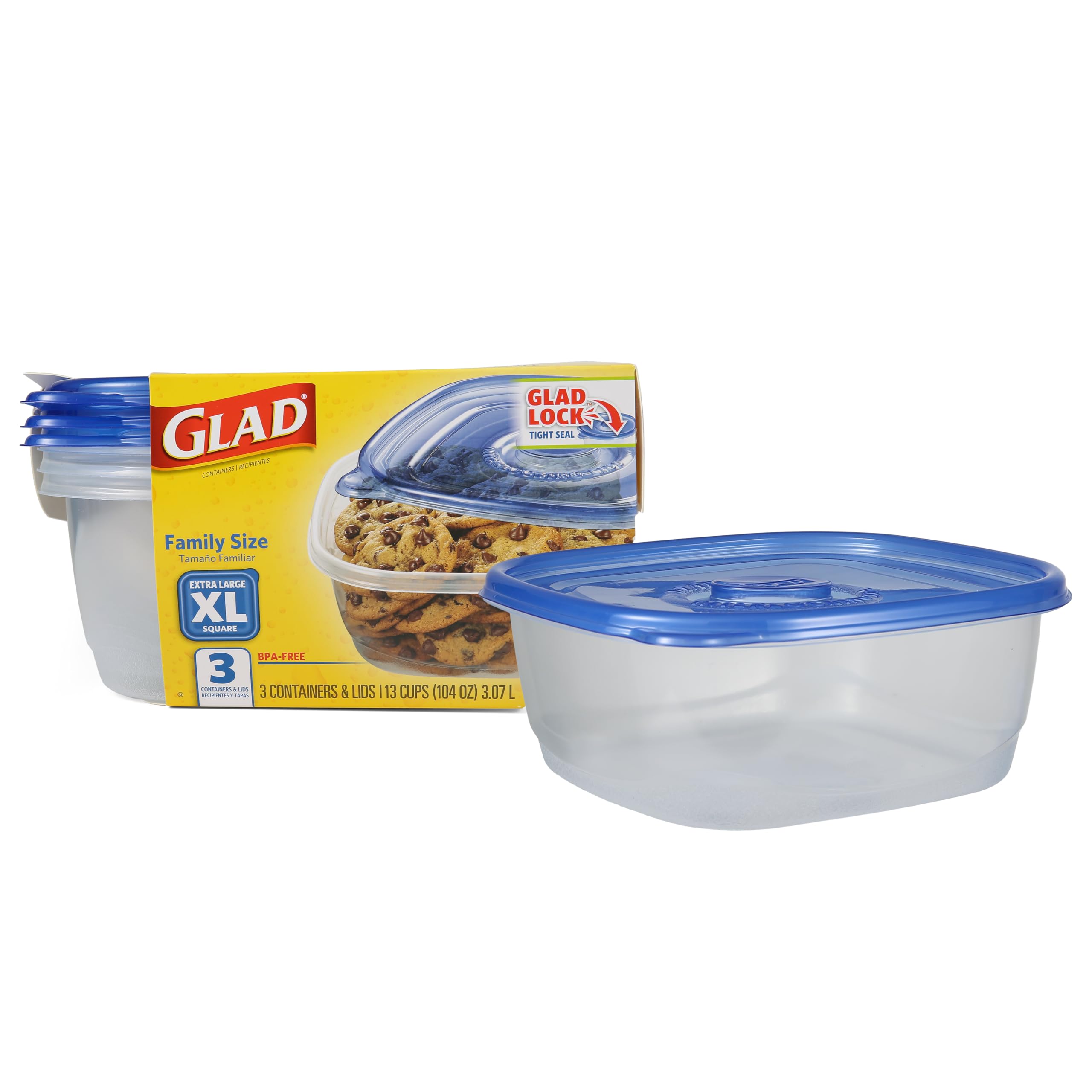 Foto 2 pulgar | Contenedores De Almacenamiento De Alimentos Gladware Family Size Xl, Juego De 3 - Venta Internacional.