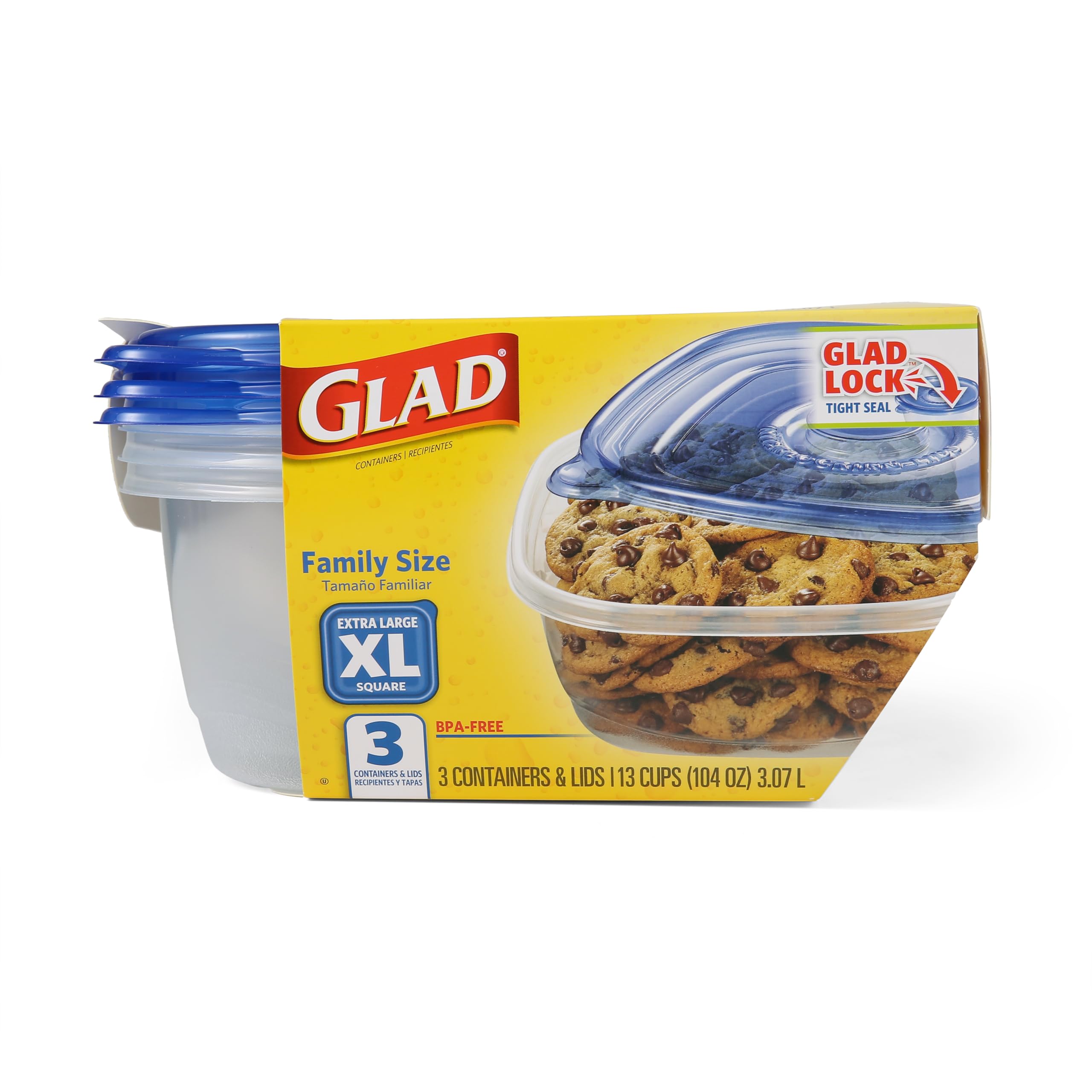Foto 3 pulgar | Contenedores De Almacenamiento De Alimentos Gladware Family Size Xl, Juego De 3 - Venta Internacional.
