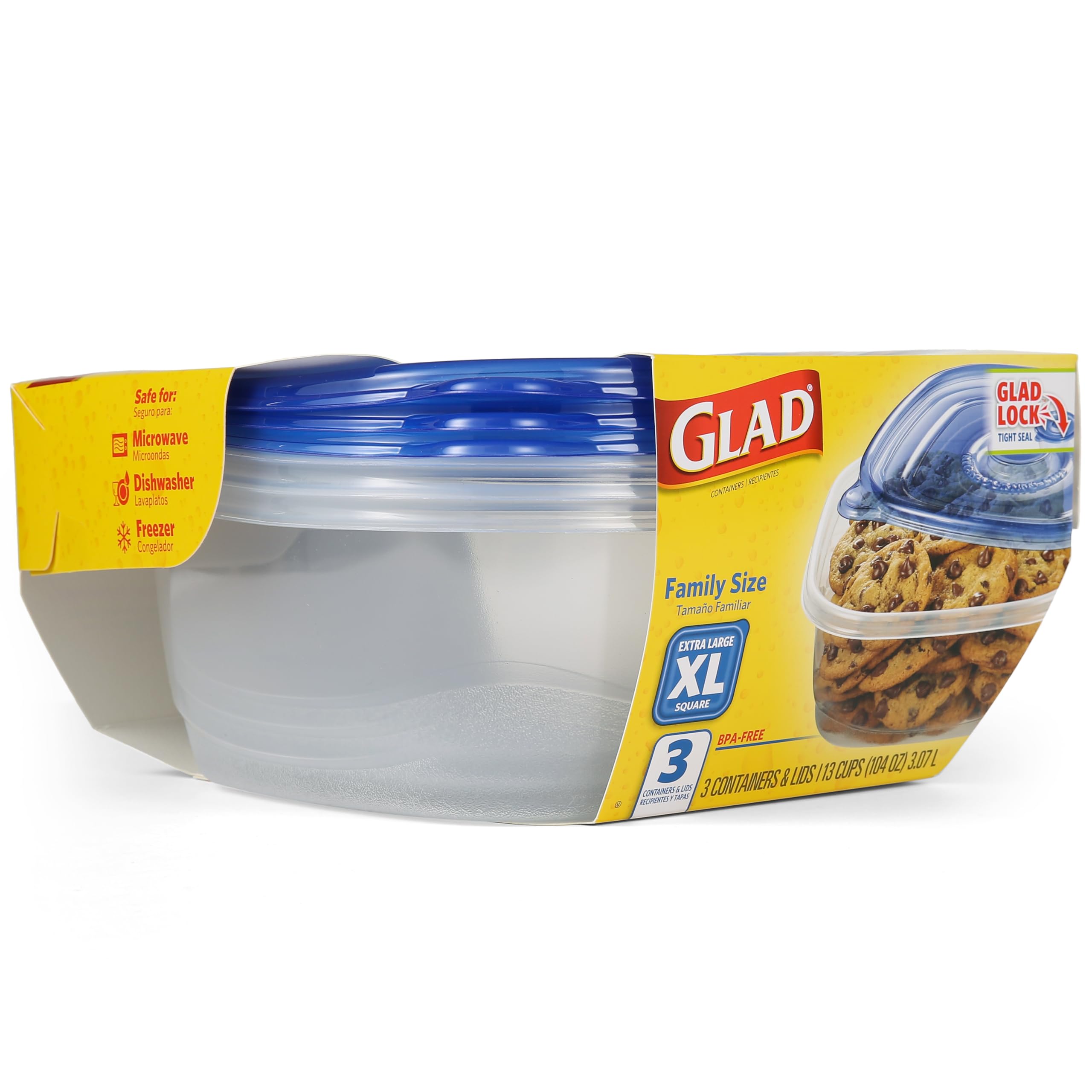 Foto 4 pulgar | Contenedores De Almacenamiento De Alimentos Gladware Family Size Xl, Juego De 3 - Venta Internacional.