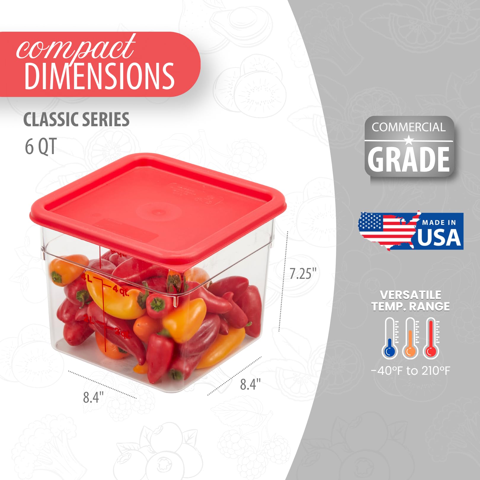 Foto 4 pulgar | Contenedor De Almacenamiento De Alimentos Cambro Classic Series 6l (paquete De 2) - Venta Internacional.
