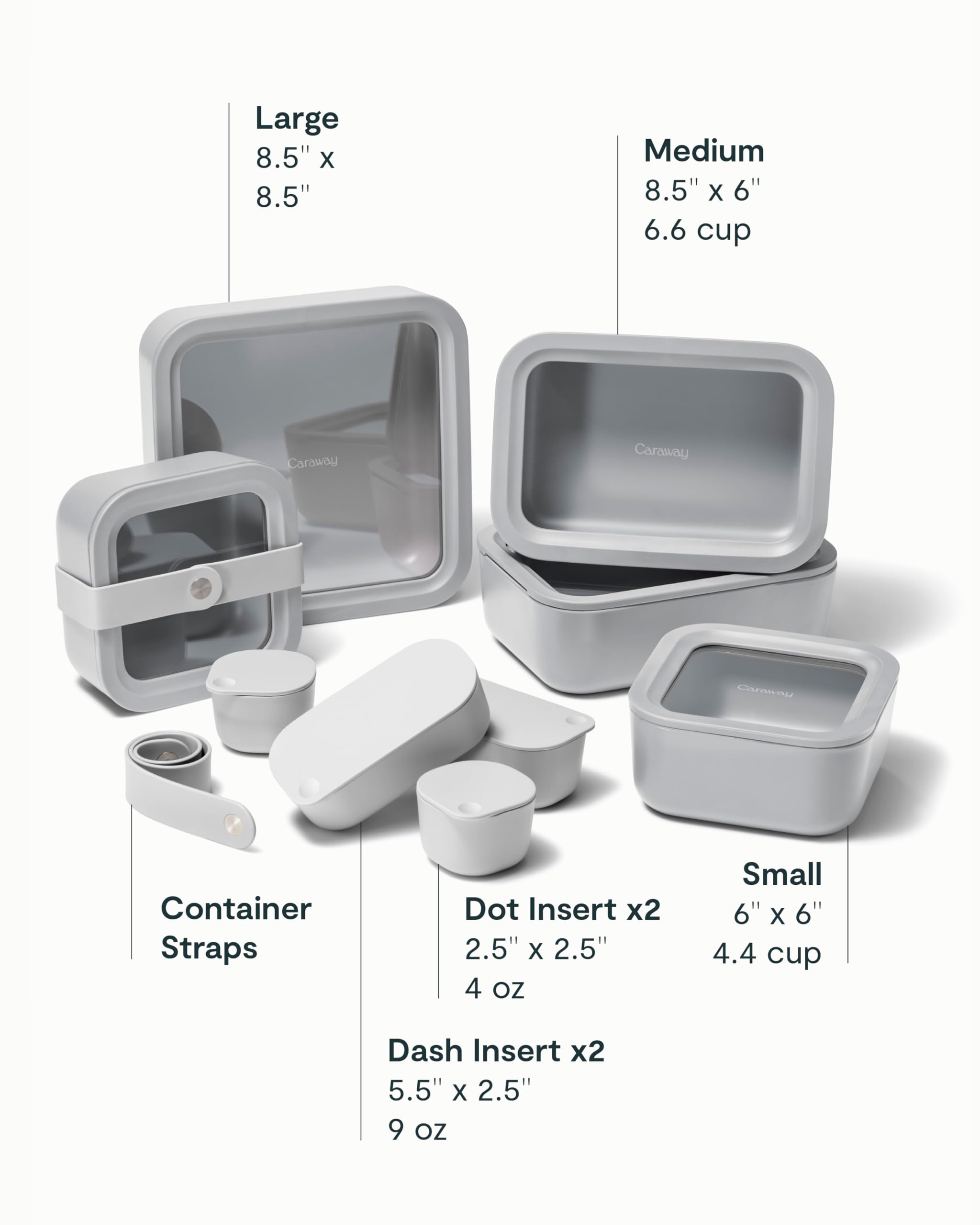 Foto 4 pulgar | Juego De Recipientes De Almacenamiento De Alimentos De Vidrio De Alcaravea, 14 Piezas, Gris - Venta Internacional.