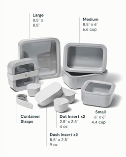 Foto 3 | Juego De Recipientes De Almacenamiento De Alimentos De Vidrio De Alcaravea, 14 Piezas, Gris - Venta Internacional.