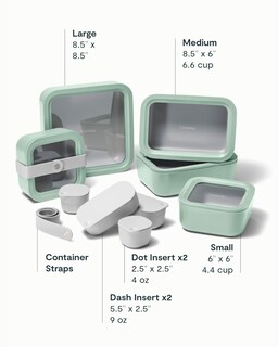 Foto 3 | Juego De Recipientes De Almacenamiento De Alimentos De Vidrio De Alcaravea, 14 Piezas Con Tapas - Venta Internacional.